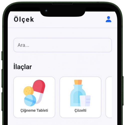 Ölçek | İlaç, Besin Takviyesi Doz Hesaplama ve Hatırlatma Uygulaması